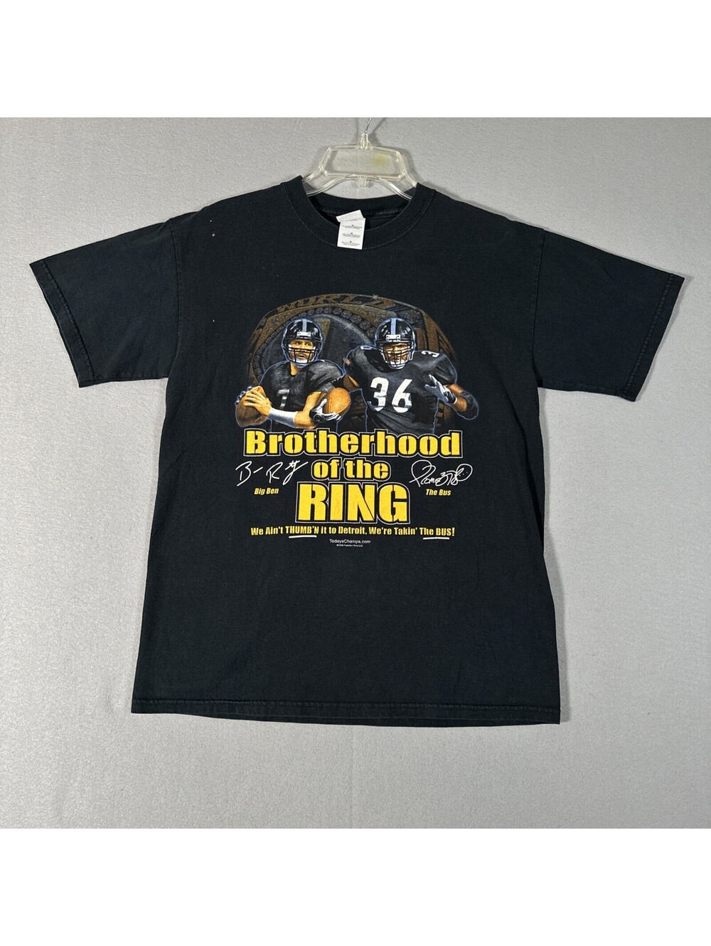 Vintage Pittsburgh Steelers T-Shirt Medium Brotherhood Of The Ring Jerome Bettis